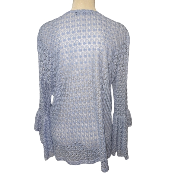 70s style Beaded Celestial Blue Crotchet Top Boho Bohemian - Picture 6 of 11